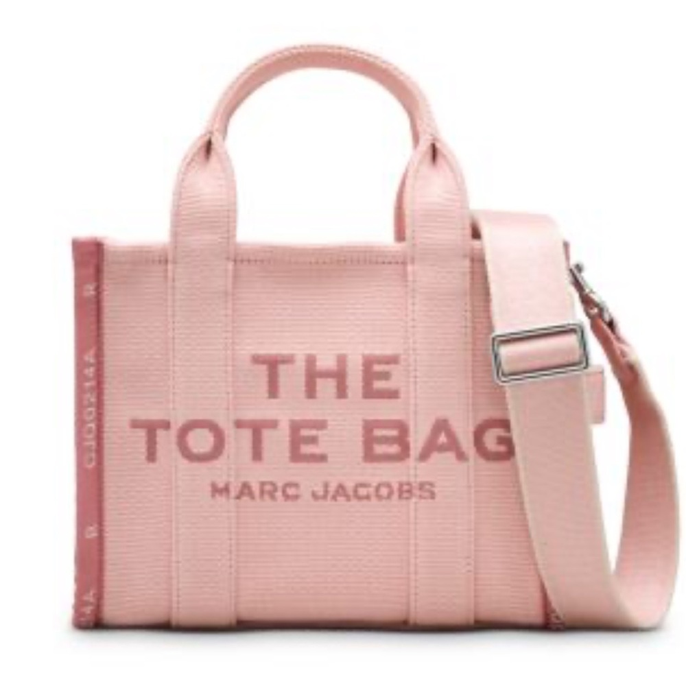 Marc Jacob’s the small pink jacquard tote bag crossbody purse